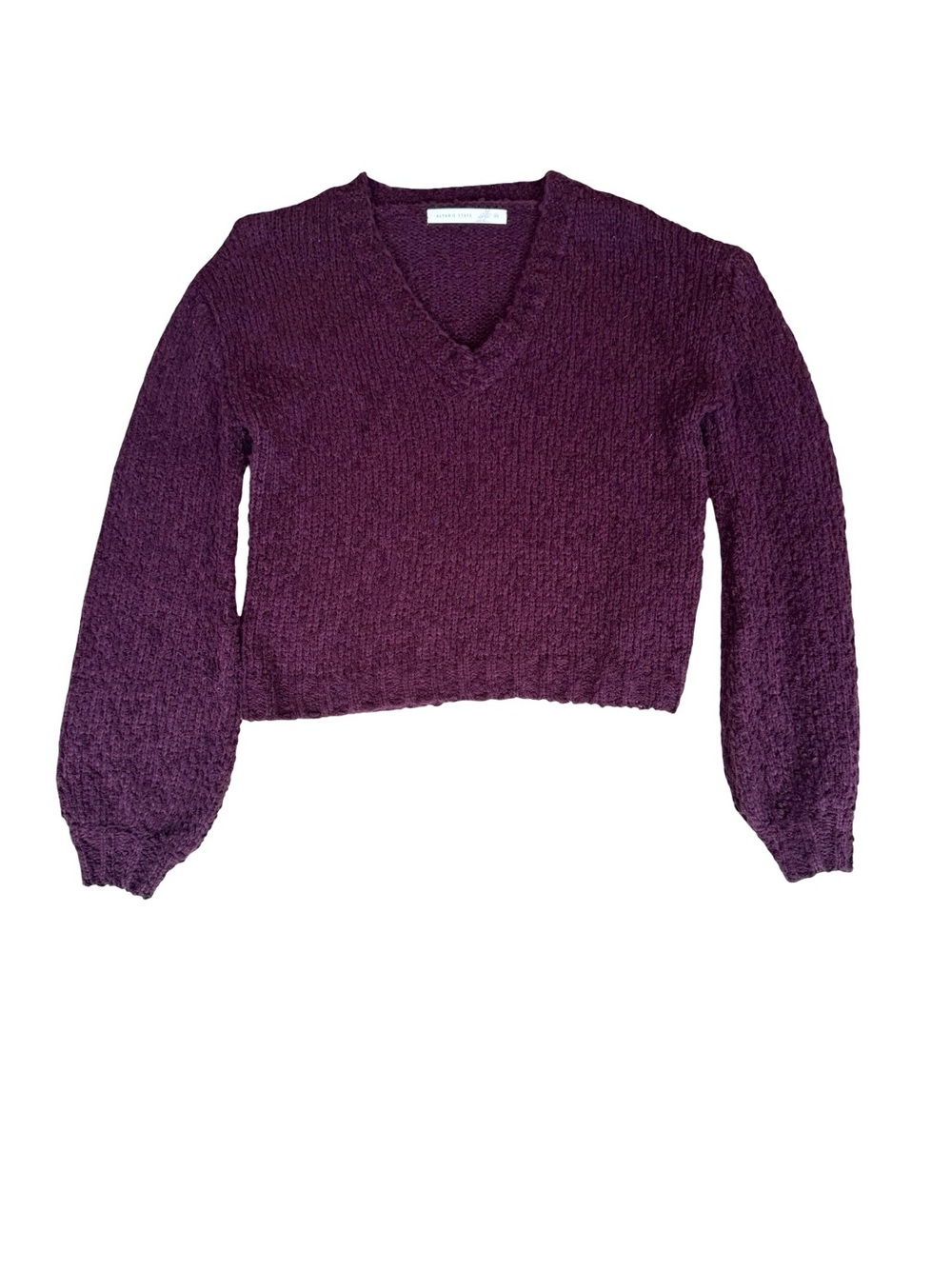 Altar'd State Plum V-Neck Chunky Knit Sweater